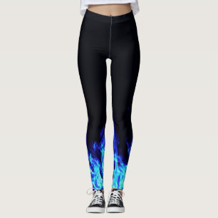 Blaue Flammen-Leggings Leggings