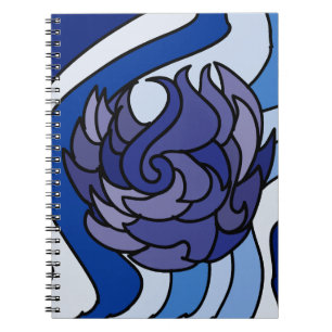 Blaue Flammen-Notizbuch Notizblock