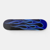 blaue Flammen Skateboard (Horizontal)