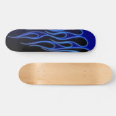 blaue Flammen Skateboard (Horizontal)