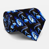 Blaue Flammen-Tasche Aces Kugel-Poker-Krawatte Krawatte (Gerollt)
