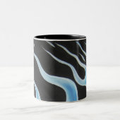 Blaue Flammen-Tasse Zweifarbige Tasse (Mittel)