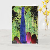 "Blaue Flasche" digital verändert Stillleben Karte (Gelbe Blume)