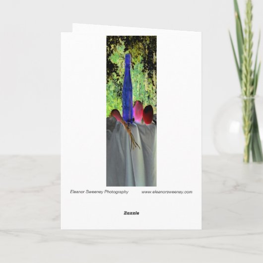 "Blaue Flasche" digital verändert Stillleben Karte (Rückseite)