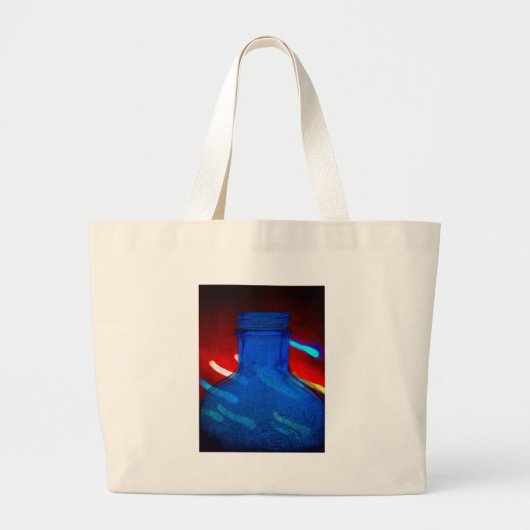 Blaue Flasche und Lichter Jumbo Stoffbeutel (Vorne)