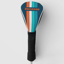 Blaue Flaschen-Echo-Nadel gestreift mit Namen Golf Headcover