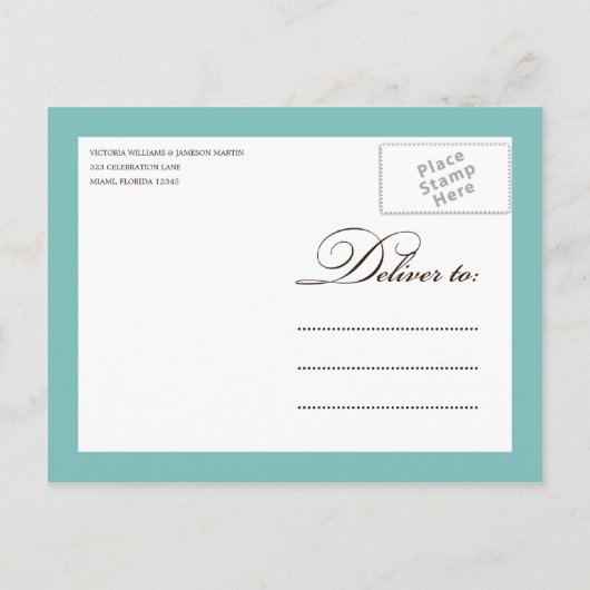 BLAUE FLATWARE | PROBE DINNER INVITE EINLADUNGSPOSTKARTE (Rückseite)