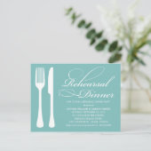 BLAUE FLATWARE | PROBE DINNER INVITE EINLADUNGSPOSTKARTE (Stehend Vorderseite)