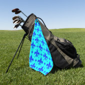 Blaue Fleur-de-lis-Musterdesign Golfhandtuch (Gras)