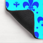 Blaue Fleur-de-lis-Musterdesign Mousepad (Ecke)