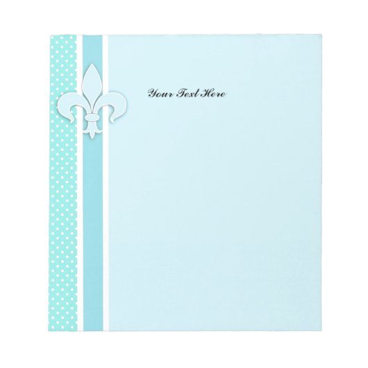 Blaue Fleur-de-Lis Notizblock (Vorderseite)