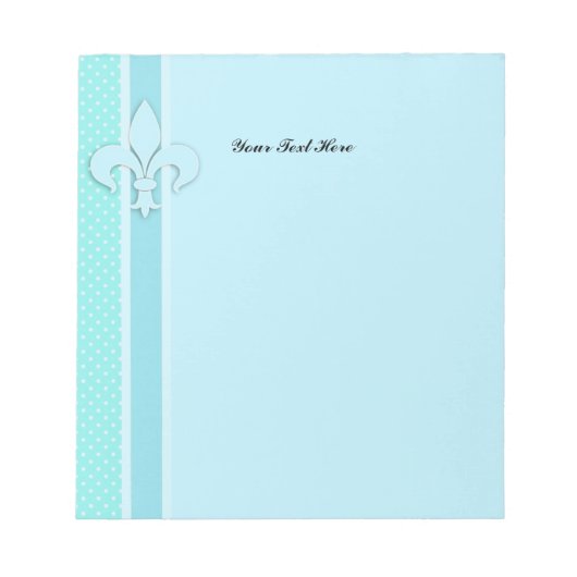 Blaue Fleur-de-Lis Notizblock (Vorderseite)