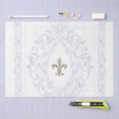 Blaue Fleur-de-Lis-Rollenrahmen-Grenze Decoupage Seidenpapier (Handwerk)