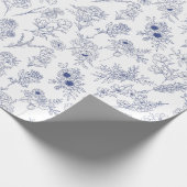 blaue fleurs de saison geschenkpapier (Ecke)