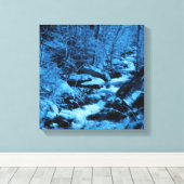 Blaue Fliege Bach Fantasy Art Leinwanddruck (Insitu (Holzboden))
