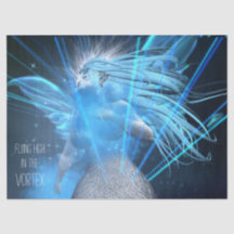 Blaue Fliege im Vortex Dekoupage Tissue