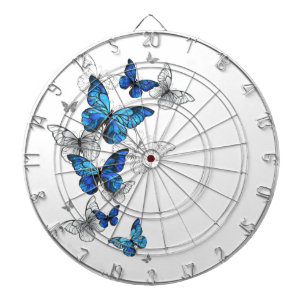 Blaue fliegende Schmetterlinge Morpho Dartscheibe