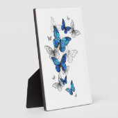 Blaue fliegende Schmetterlinge Morpho Fotoplatte (Seite)