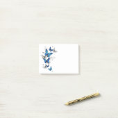 Blaue fliegende Schmetterlinge Morpho Post-it Klebezettel (Auf Schreibtisch)