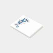 Blaue fliegende Schmetterlinge Morpho Post-it Klebezettel (angewinkelt)