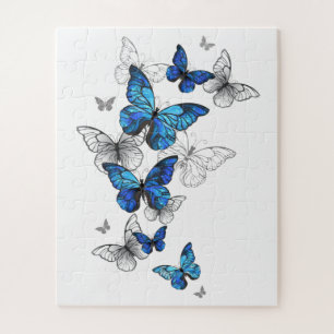 Blaue fliegende Schmetterlinge Morpho Puzzle
