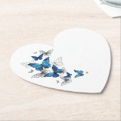 Blaue fliegende Schmetterlinge Morpho Untersetzer (angewinkelt)