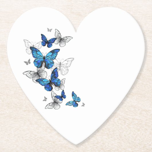 Blaue fliegende Schmetterlinge Morpho Untersetzer (Vorderseite)