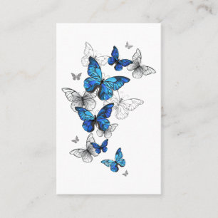 Blaue fliegende Schmetterlinge Morpho Visitenkarte