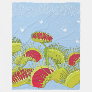 blaue Fliegenfalledecke Fleecedecke