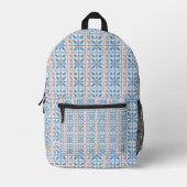 Blaue Fliese Bedruckter Rucksack (Vorderseite)
