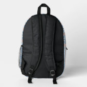 Blaue Fliese Bedruckter Rucksack (Rückseite)