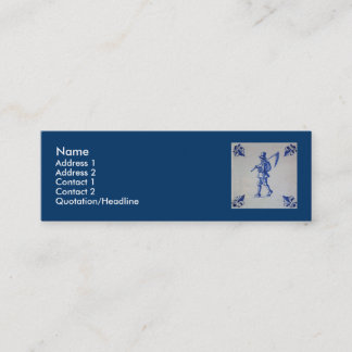 Blaue Fliese Delfts - Mäher-tragende Sense oder Mini Visitenkarte
