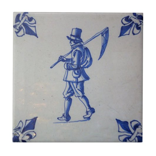 Blaue Fliese Delfts - Schablone (Vorderseite)