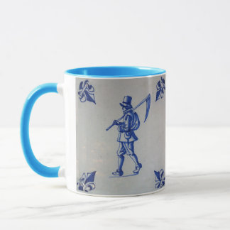 Blaue Fliese Delfts - Schablone Tasse