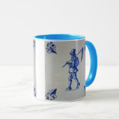 Blaue Fliese Delfts - Schablone Tasse (VorderseiteRechts)