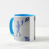 Blaue Fliese Delfts - Schablone Tasse (Vorderseite Links)