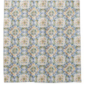Blaue Fliese Duschvorhang (Vorderseite)