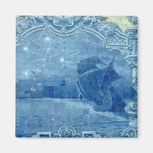 Blaue Fliese Magnet