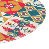 Blaue Fliese: Vintage-Mosaik-Hintergrund. Schneidebrett (Ecke)