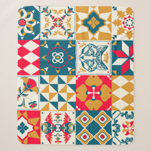 Blaue Fliese: Vintage-Mosaik-Hintergrund. Sherpadecke