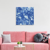 Blaue Fliesen auf Square Leinwand (Insitu (Wohnzimmer))