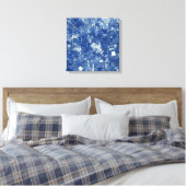 Blaue Fliesen auf Square Leinwand (Insitu (Schlafzimmer))