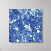 Blaue Fliesen auf Square Leinwand (Vorderseite)