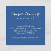 Blaue Fliesen bleiben auf der Quadratkarte Quadratische Visitenkarte (Rückseite)