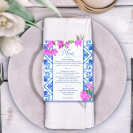 Blaue Fliesen Bougainvillea italienische Menüvorla