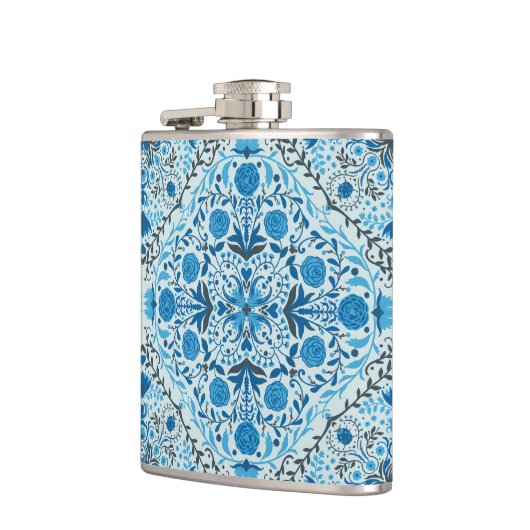 Blaue Fliesen Flachmann (Links)