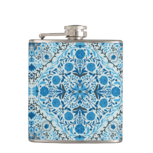 Blaue Fliesen Flachmann