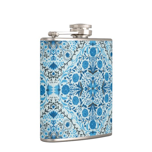 Blaue Fliesen Flachmann (Rechts)