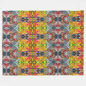 Blaue Fliesen Fleecedecke (Vorderseite (Horizontal))