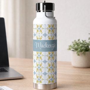Blaue Fliesen Französisch Landhausstil Zitronen Na Trinkflasche